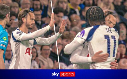 James Maddison waving to the cheering crowd as he returns to the football pitch