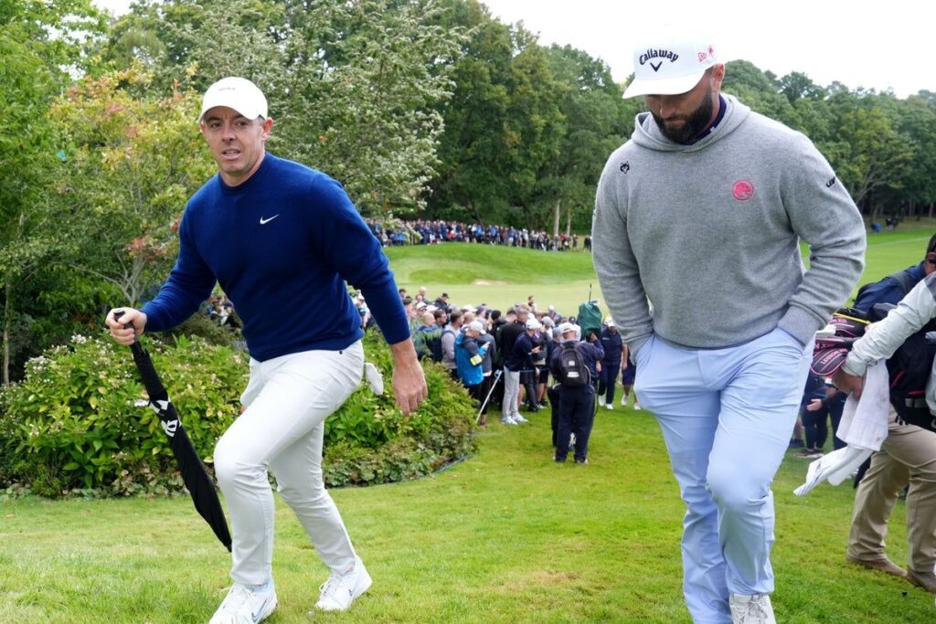 Jon Rahm walking on the golf course during the US PGA Championship