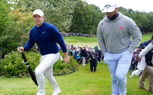 Jon Rahm walking on the golf course during the US PGA Championship