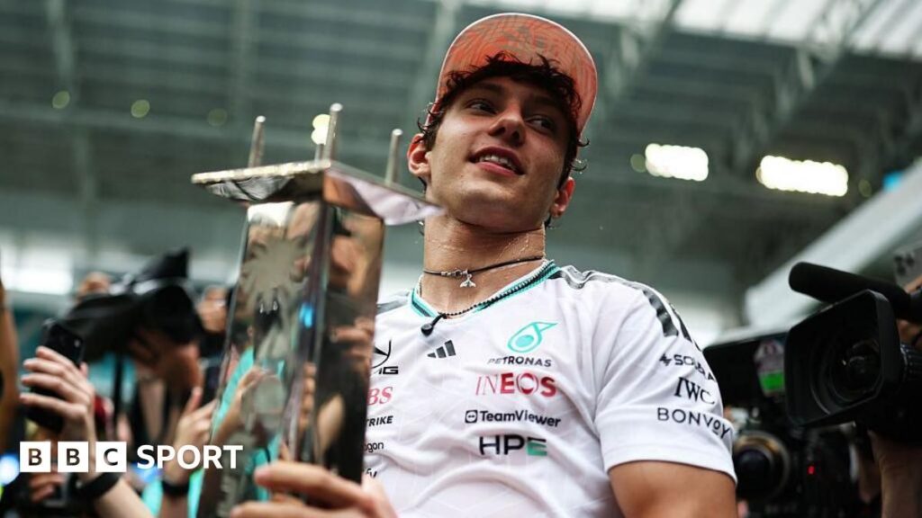 Kimi Antonelli driving his Mercedes Formula 1 car during the Miami Grand Prix