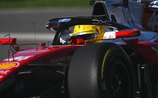 Lewis Hamilton driving his Ferrari on track during the Canadian Grand Prix