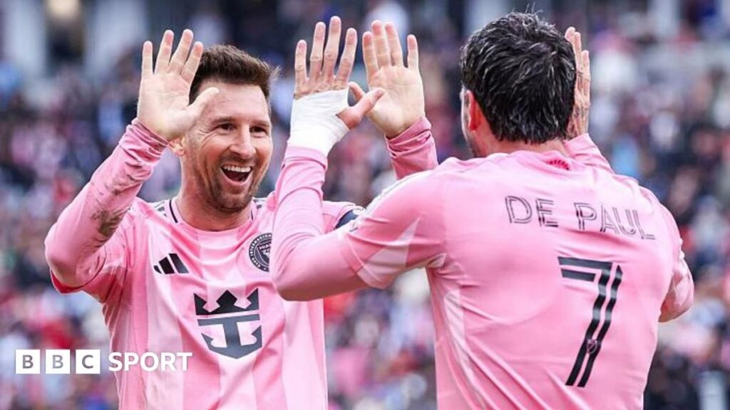 Lionel Messi playing for Inter Miami in Major League Soccer
