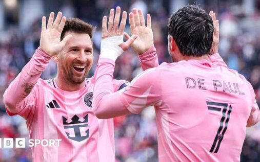 Lionel Messi playing for Inter Miami in Major League Soccer