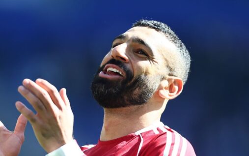 Mohamed Salah playing for Liverpool in the Premier League