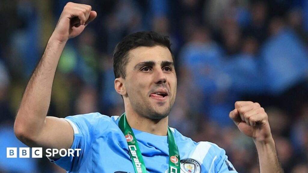 Manchester City midfielder Rodri looking on during a Premier League match