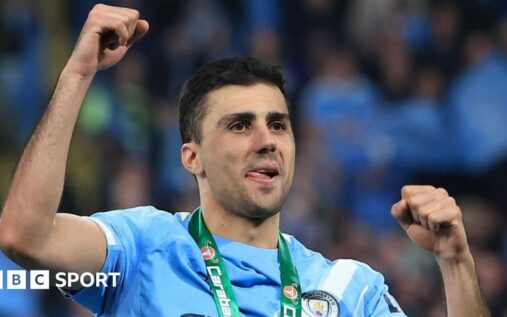 Manchester City midfielder Rodri looking on during a Premier League match