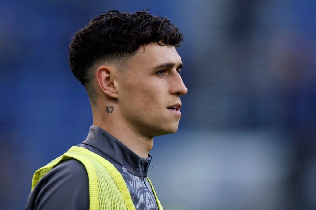 Phil Foden playing for Manchester City in the Premier League