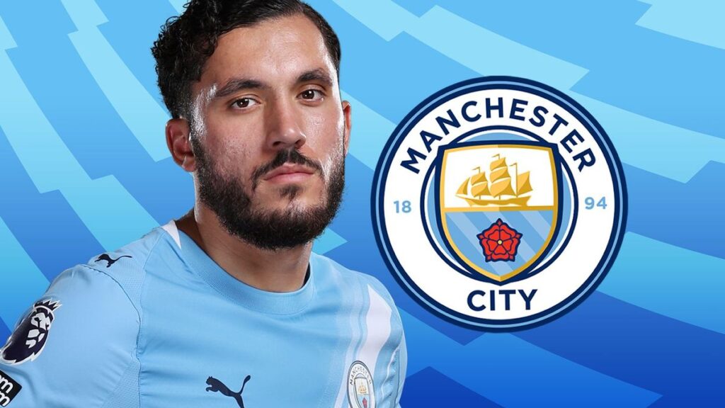 Manchester City midfielder Rayan Cherki controlling the ball during a Premier League match