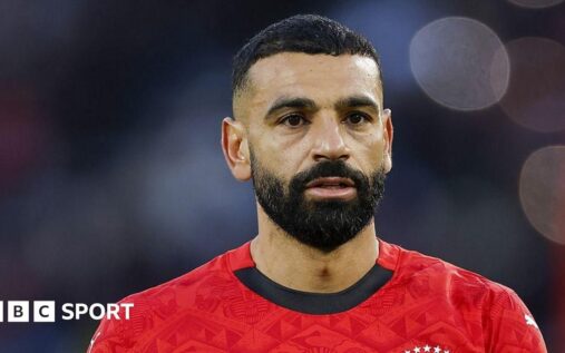 Mohamed Salah wearing the Egypt national team captain's armband on the pitch