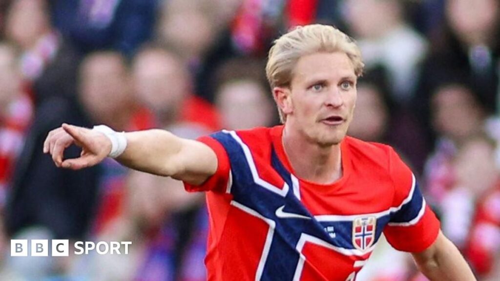 Norway midfielder Morten Thorsby playing in a football match