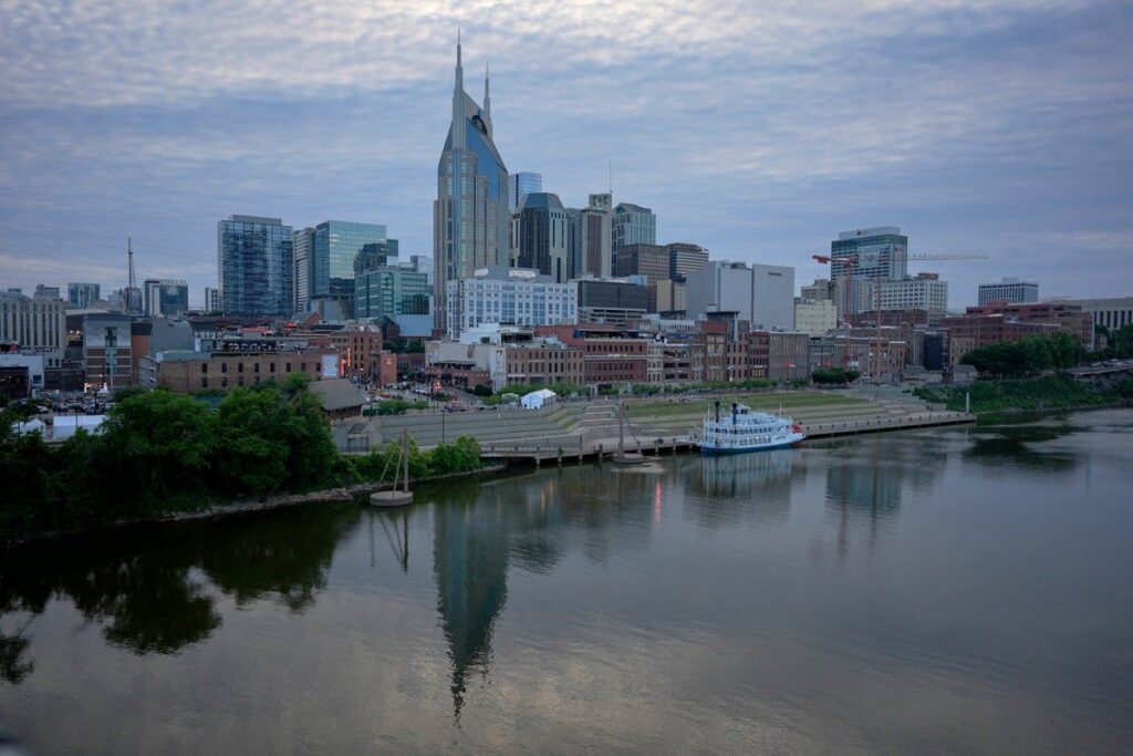 The newly built $2.1bn enclosed Nissan Stadium in Nashville, Tennessee