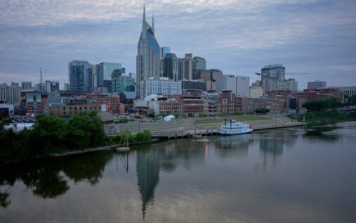 The newly built $2.1bn enclosed Nissan Stadium in Nashville, Tennessee