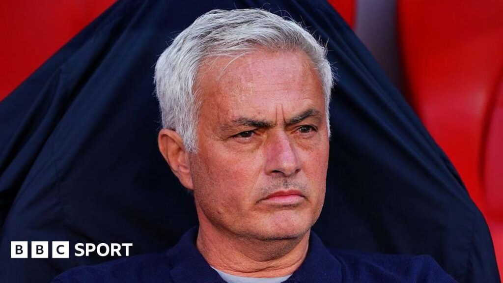Jose Mourinho looking frustrated on the touchline during a Benfica match