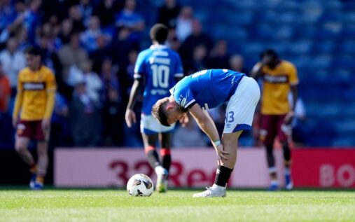 Rangers manager Danny Rohl looking concerned on the touchline during a Scottish Premiership match