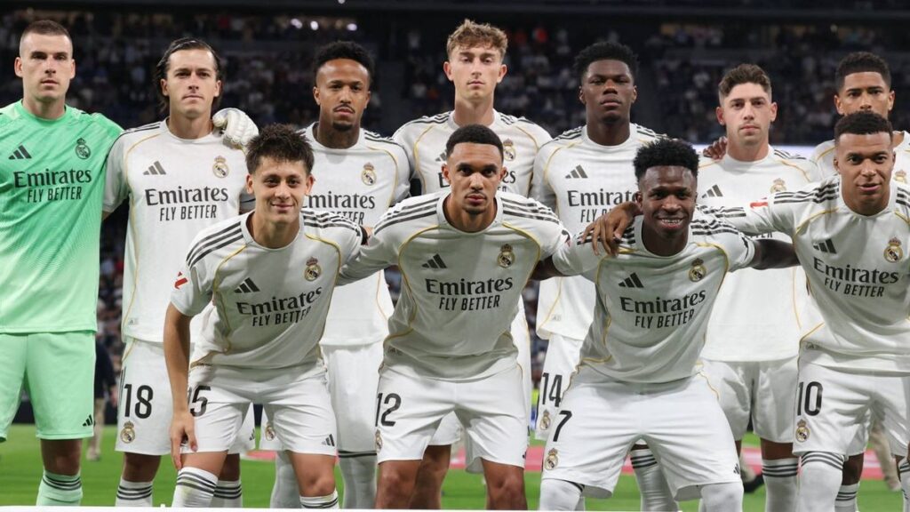 Vinicius Junior looking serious on the pitch for Real Madrid