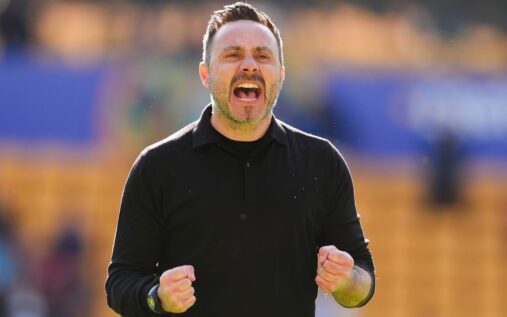 Tottenham Hotspur manager Roberto De Zerbi speaking passionately during a press conference