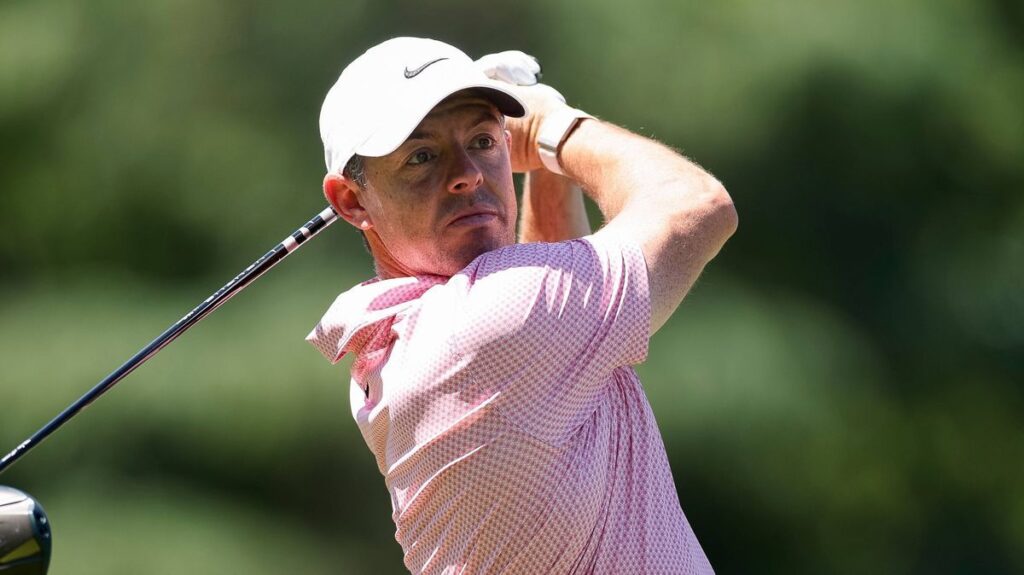 Rory McIlroy walking on the golf course during a tournament