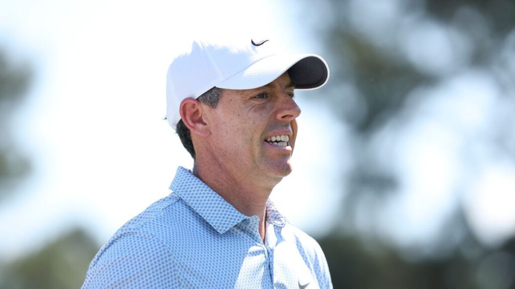 Rory McIlroy wearing the green jacket after winning the Masters
