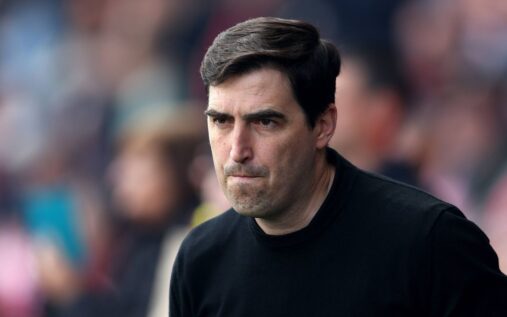 Roy Keane looking thoughtful while speaking as a pundit for Sky Sports