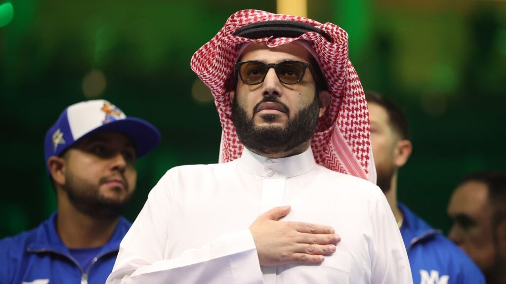 Saudi official Turki Alalshikh attending a sporting event
