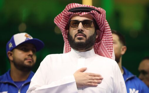 Saudi official Turki Alalshikh attending a sporting event