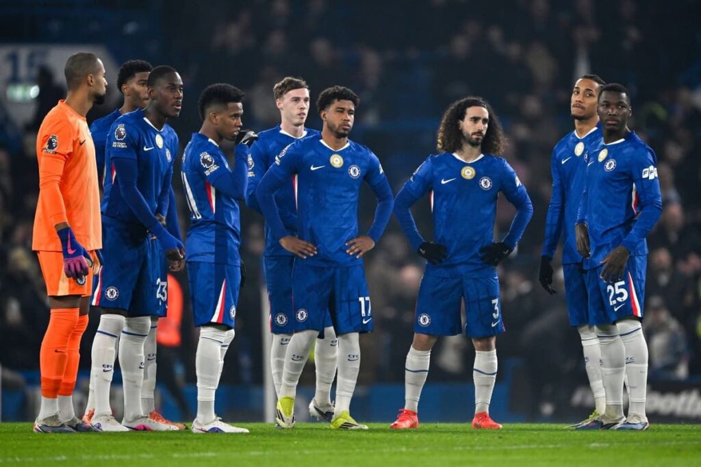 Joao Pedro looking frustrated on the pitch during a Chelsea Premier League match