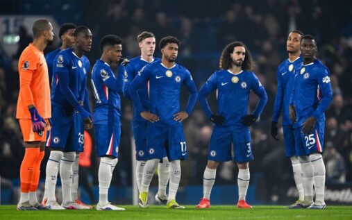Joao Pedro looking frustrated on the pitch during a Chelsea Premier League match