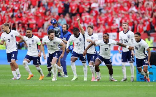 England manager Thomas Tuchel looking focused on the touchline