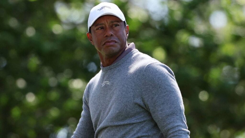 Tiger Woods looking serious on the golf course during a previous PGA Tour event