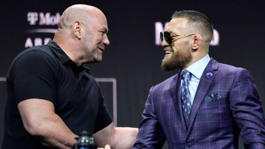 Conor McGregor inside the UFC octagon preparing for a fight