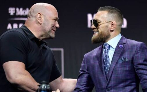 Conor McGregor inside the UFC octagon preparing for a fight