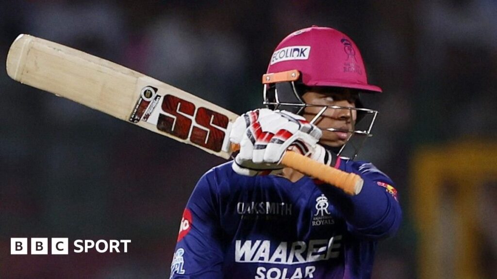 Vaibhav Sooryavanshi batting for Rajasthan Royals during his 93-run innings against Lucknow Super Giants