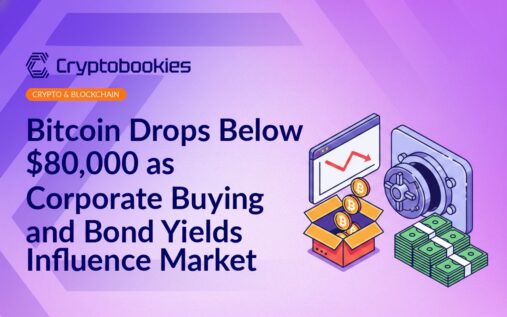 Trading screen with red falling graph, gold Bitcoin coins sliding into box, open vault filled with stacked cash bundles.