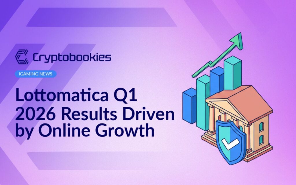 Rising bar chart with upward arrow, Italian government building silhouette, shield with checkmark on blue background.