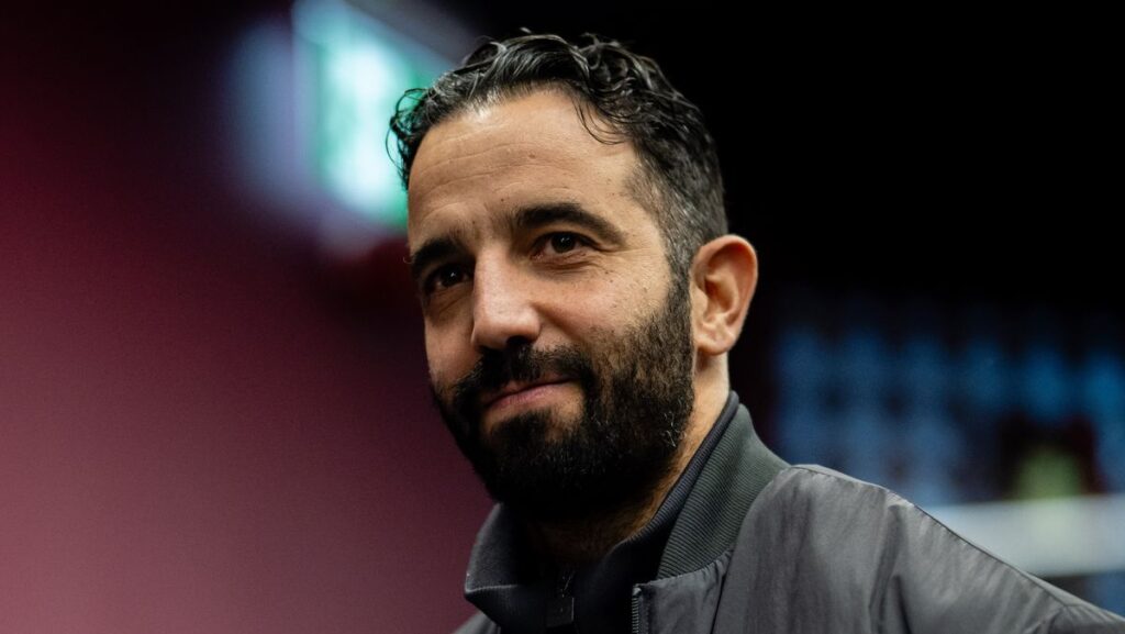 Ruben Amorim standing on the touchline directing his team during a match