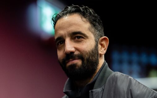 Ruben Amorim standing on the touchline directing his team during a match