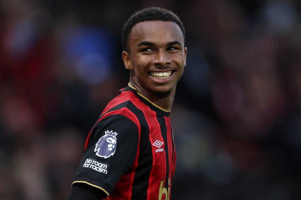 Bournemouth forward Eli Junior Kroupi running with the ball during a Premier League match