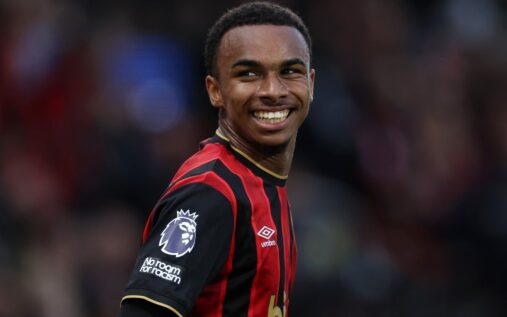 Bournemouth forward Eli Junior Kroupi running with the ball during a Premier League match