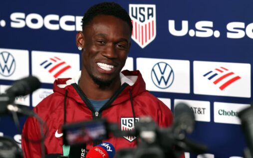 Folarin Balogun playing for the United States men's national team
