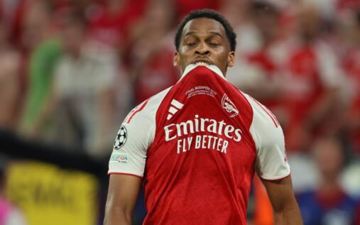 Jurrien Timber looking dejected while playing for Arsenal