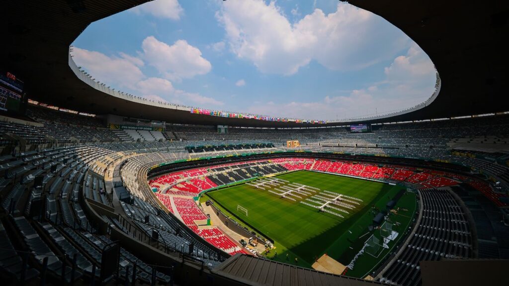 The exterior of the Azteca Stadium in Mexico City ahead of the World Cup
