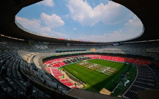 The exterior of the Azteca Stadium in Mexico City ahead of the World Cup