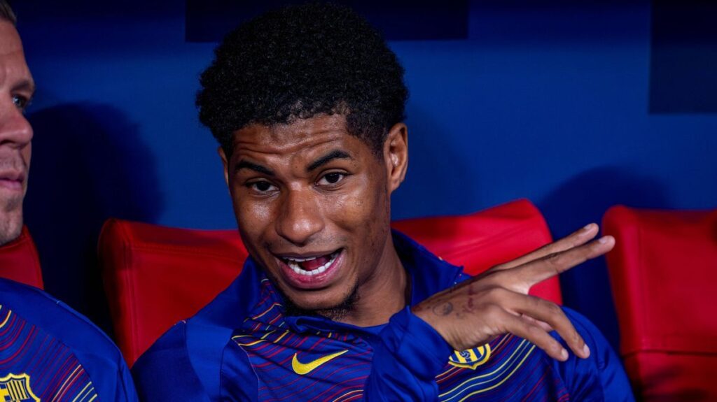 Marcus Rashford playing for Barcelona during his loan spell at the Camp Nou