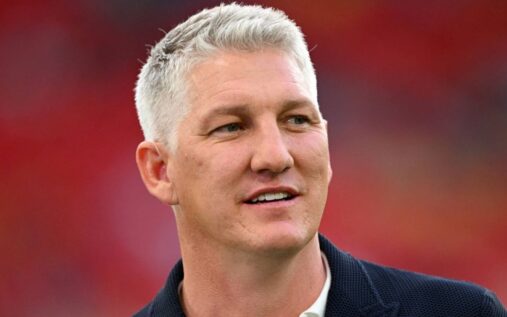 Bastian Schweinsteiger speaking into a microphone while working as a television pundit at the 2026 World Cup