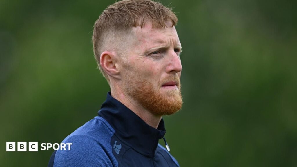 Ben Stokes batting in the nets during a Durham training session
