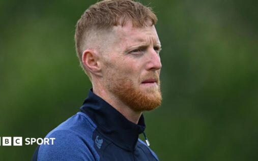 Ben Stokes batting in the nets during a Durham training session