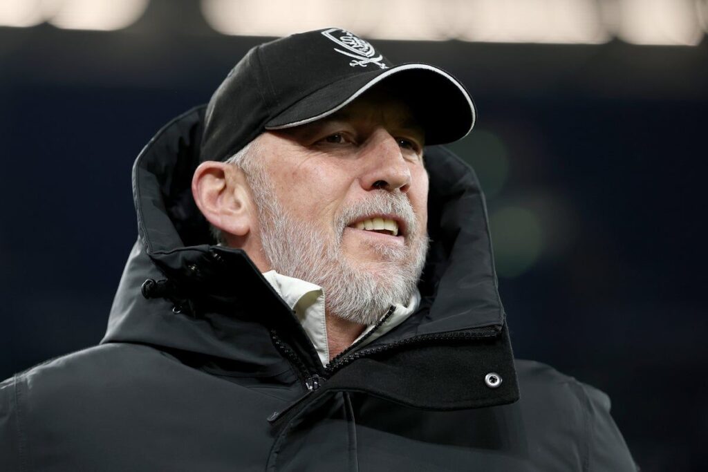 Brest manager Eric Roy standing on the touchline during a French Ligue 1 football match