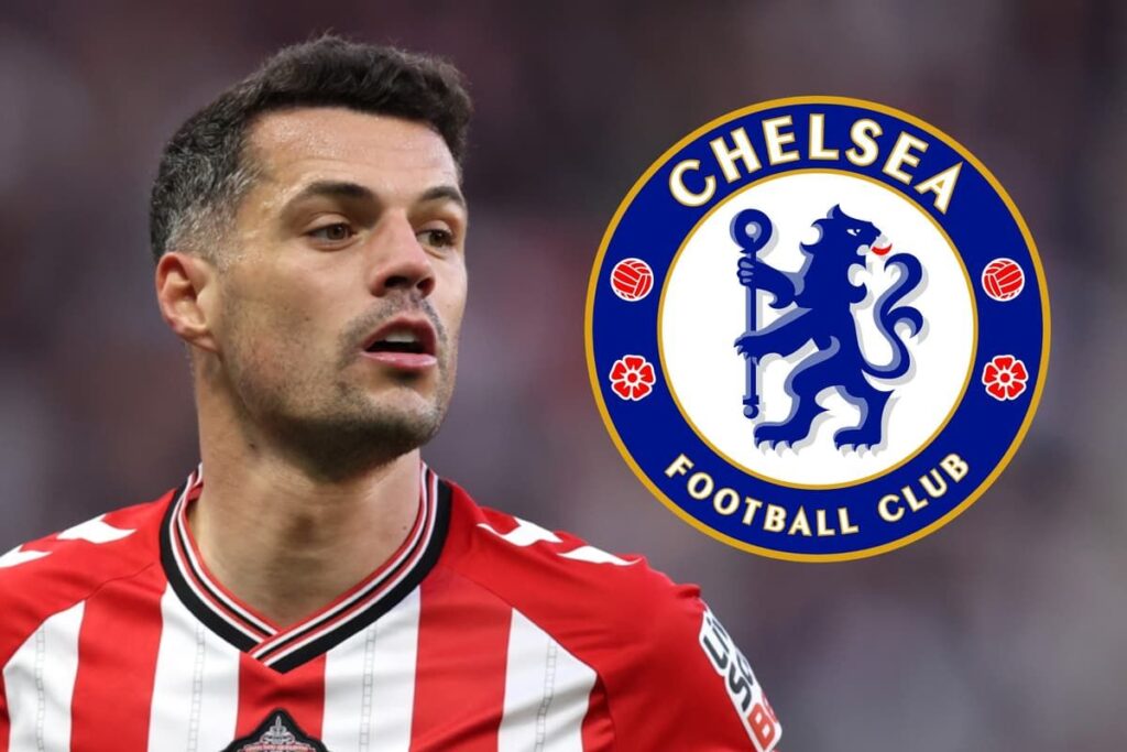 Granit Xhaka playing for Sunderland in the Premier League