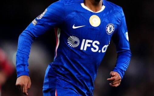 Chelsea winger Estevao running with the ball during a Premier League match