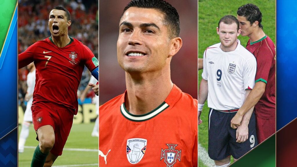 Cristiano Ronaldo wearing the Portugal national team kit during a match